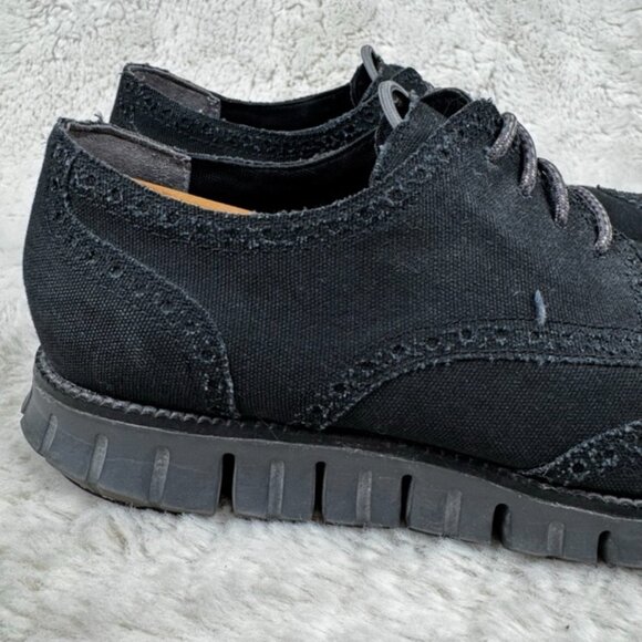 Cole Haan Zerogrand Oxford Casual Shoes Wingtip Black Gray Canvas Mens Size 11 M main image 10